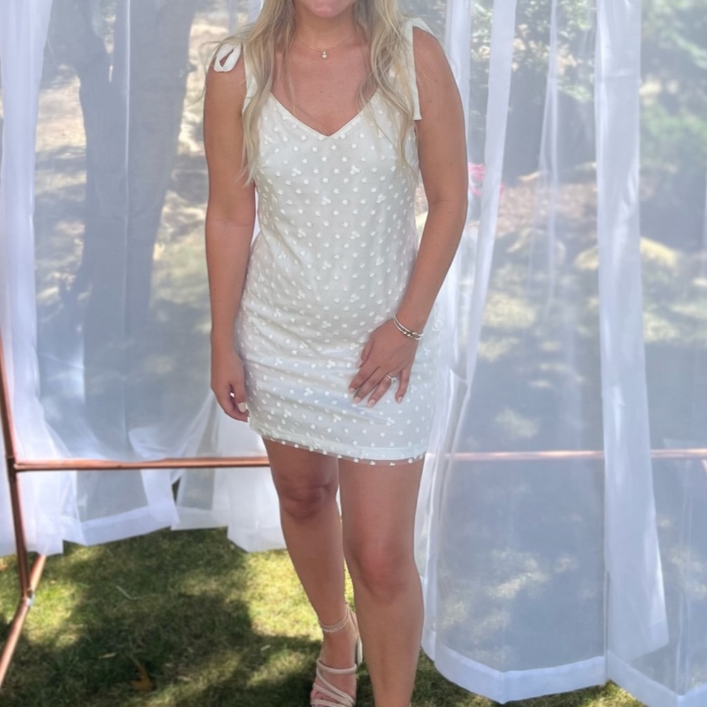 White Bridal Shower Dress (Francesca’s)